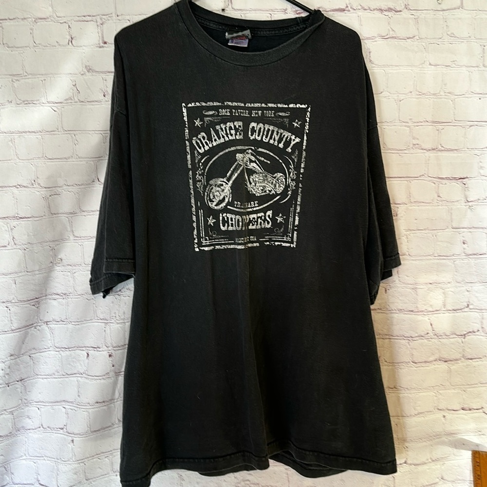 Vintage FADED BLACK CHOPPER LA MOTORCYCLE TEE Size 3X
